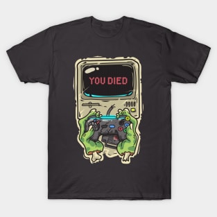 Cartoon Zombie Hands Retro Game T-Shirt